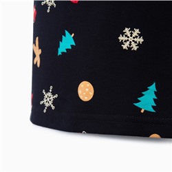 Футболка мужская KAFTAN Xmas family, размер 48, хлопок 100%, чёрная