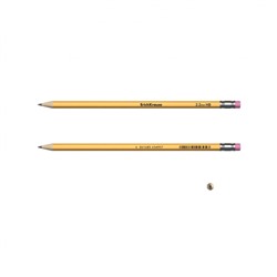 Карандаш черногр. 45601 "Янтарь" НВ с ластиком ErichKrause