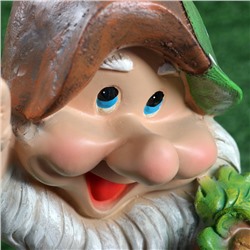 Садовая фигура из полистоуна «Гном с тыквой», 19×12×38 см