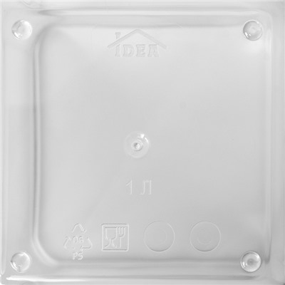 Контейнер для сыпучих продуктов IDEA «Степ», 1 л, 10×10×14 см, пластик, крышка белая