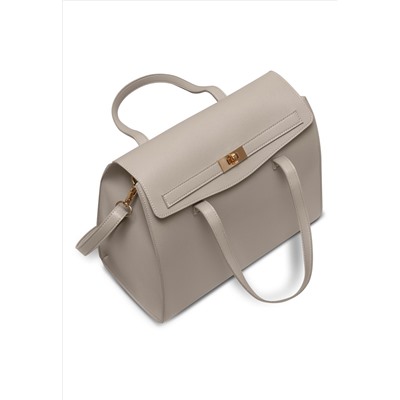 Классическая женская сумка, цвет светло-серый