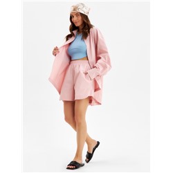 Костюм женский (рубашка, шорты) MINAKU: Oversize, тёмно-розовый, размер 46