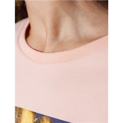 Свободная футболка с принтом из премиального хлопка с эластаном