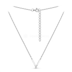 Колье женское V-образное из родированного серебра - Галочка 16-1430р