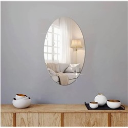 Зеркальные 3D наклейки акриловые, зеркало самоклеящееся гибкое-овал, для декора 30x20x0,2см