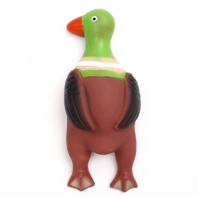 Игрушка пищащая «Скромная утка» для собак, 18×7×4 см, коричневая