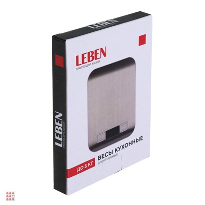 LEBEN Весы кухонные, от 2хААА не в комп, металл, до 5 кг