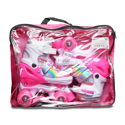 Ролики детские, размер S, 4 колеса (цвет розовый)