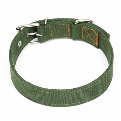 Брезентовый ошейник, 72×3.5 см, двухслойный, цвет хаки