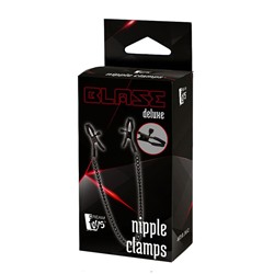 Черные зажимы на соски на цепочке Deluxe Nipple Clamps