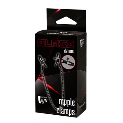 Черные зажимы на соски на цепочке Deluxe Nipple Clamps