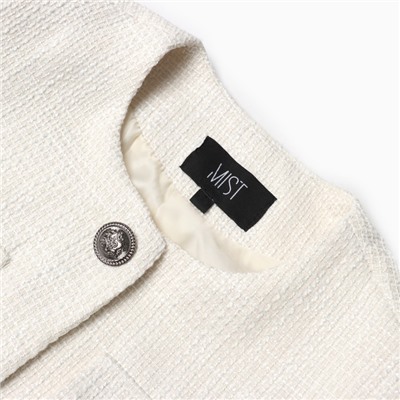 Жакет женский твидовый MIST, размер 44, молочный