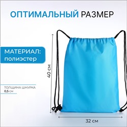 Мешок для обуви на шнурке, с принтом, размер 32×0.5×40 см, голубой/разноцветный