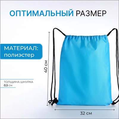 Мешок для обуви на шнурке, с принтом, размер 32×0.5×40 см, голубой/разноцветный