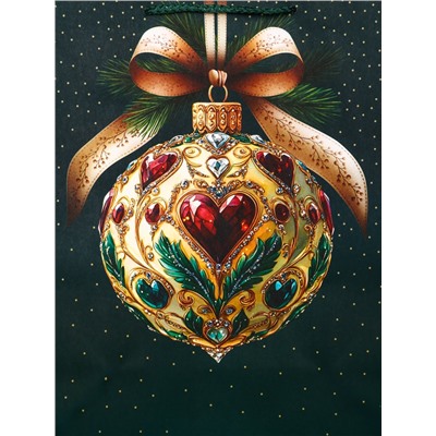 Пакет подарочный новогодний ламинированный, «Новогодний шар », 26×12×32 см