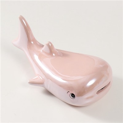 Копилка для денег «Кит», керамика, перламутр, 21.5×10.5×10.5 см