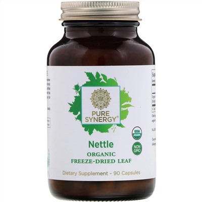 Pure Synergy, Крапива, органические сублимированные листья, 90 капсул