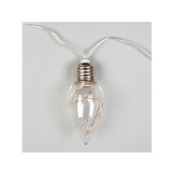 Гирлянда «Нить» 3 м с насадками «Лампочки капля», IP20, прозрачная нить, 80 LED, свечение синее, 8 режимов, 220 В