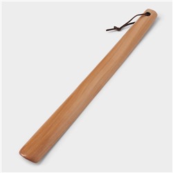 Ложка для обуви Доляна, с петелькой, 38×3.5 см, дерево