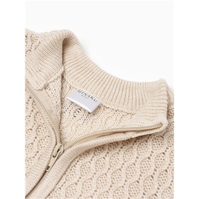 Джемпер детский вязаный MINAKU, цвет бежевый, рост 68-74 см
