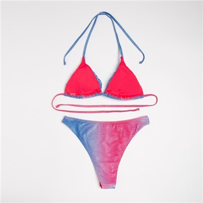 Купальник раздельный женский бикини MINAKU, розовый, размер 48, синий