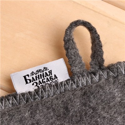 Рукавица для бани для бани и сауны «Директор бани», полиэфир 70%, шерсть 30%, серая, «Добропаровъ»