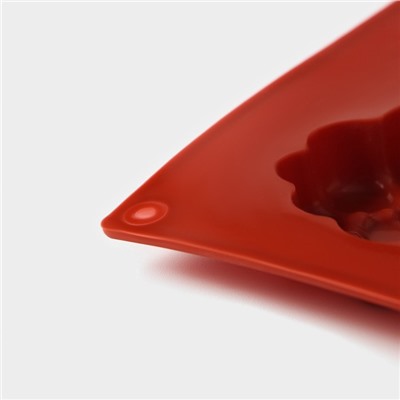 Форма для выпечки Доляна «Пузыри», силикон, 29×17×1.5 см, 8 ячеек (6×6×1.5 см), коричневая