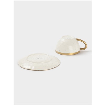 Чайная пара Magistro Poursephona, чашка 250 мл, блюдце d=16 см, фарфор, белая