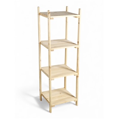 Стеллаж деревянный, 4 полки, 140×40×40 см, липа, напольный, «Добропаровъ»