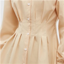 Рубашка женская удлиненная MINAKU: Casual Collection, размер 42, бежевая