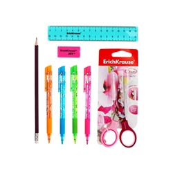 Набор настольный на вращающейся подставке 5 предметов, ErichKrause Mini Desk, Pastel Mint, пластиковый, мятный