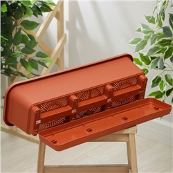 Ящик для цветов балконный с поддоном, 60 см, терракотовый