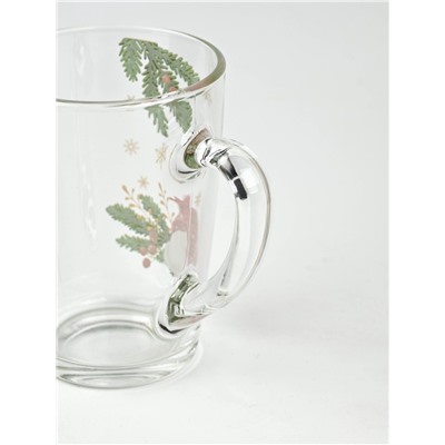 Кружка новогодняя стеклянная «Новогодний гранат», 300 мл
