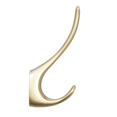 Крючок мебельный CAPPIO HEEL, двухрожковый, цвет сатиновое золото