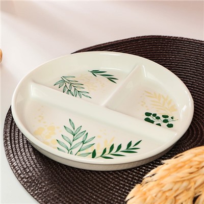 Тарелка для правильного питания гарвардская «Листья», 21 см