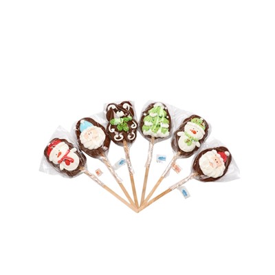 Печенье шоколадное новогоднее на палочке «Зимнее», МИКС, 30 г