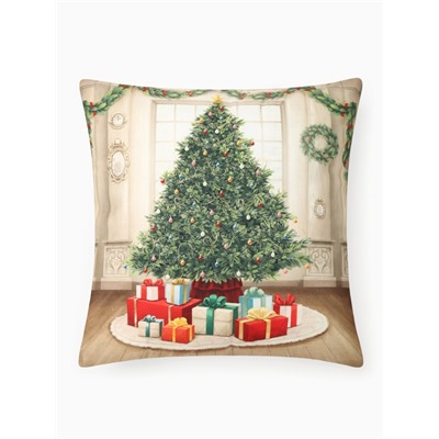 Подушка декоративная новогодняя «Этель. Волшебное утро», 40×40 см, велюр