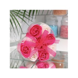 Мыльные розы, фуксия и белые, набор 9 шт.