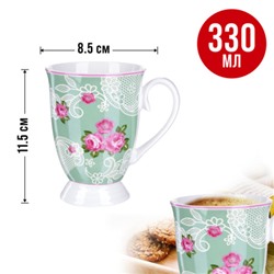 27883-Н1 Набор кружек 4пр фарфоровая 300 мл Цветы LR (х12)