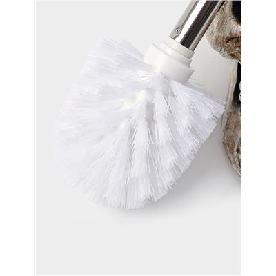 Ёршик для унитаза с подставкой «Череп», стальная ручка, 16×15×22 см, белый