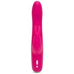Розовый перезаряжаемый вибратор Rabbit Slimline Curve Rechargeable - 24 см.
