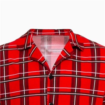 Пижама мужская (рубашка, брюки) KAFTAN «Клетка», размер 52