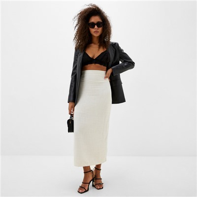 Юбка макси женская твидовая MIST р.42, молочный