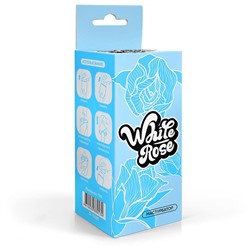 Белый нереалистичный мастурбатор в форме бутона цветка White Rose