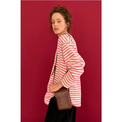 Блузка  STRIP111/01/Белый, розовый