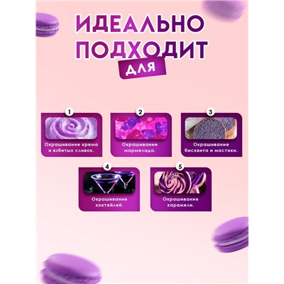 Пищевой краситель Top Decor гелевый, сиреневый, 100 г