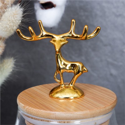 Банка для сыпучих бамбуковая крышка с фигуркой 500 мл 11,5х10,5 см  / LCSC2442 /уп 100/ новогодняя