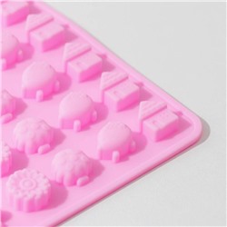 Форма для мармелада «Домик в лесу», силикон, 21×13.7×1 см, 60 ячеек, цвет МИКС