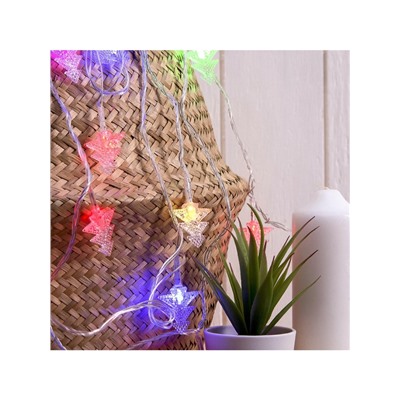 Гирлянда «Нить» 5 м с насадками «Ёлка в крапинку», IP20, прозрачная нить, 20 LED, свечение мульти (RG/RB), мигание, 220 В