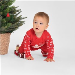 Комбинезон детский «Крошка Я» Happy winter 2, рост 68-74 см, красный